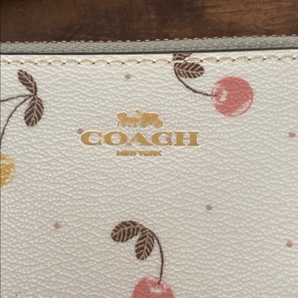 Coach Cherry Leather Wallet Wristlet - Picture 2 of 15